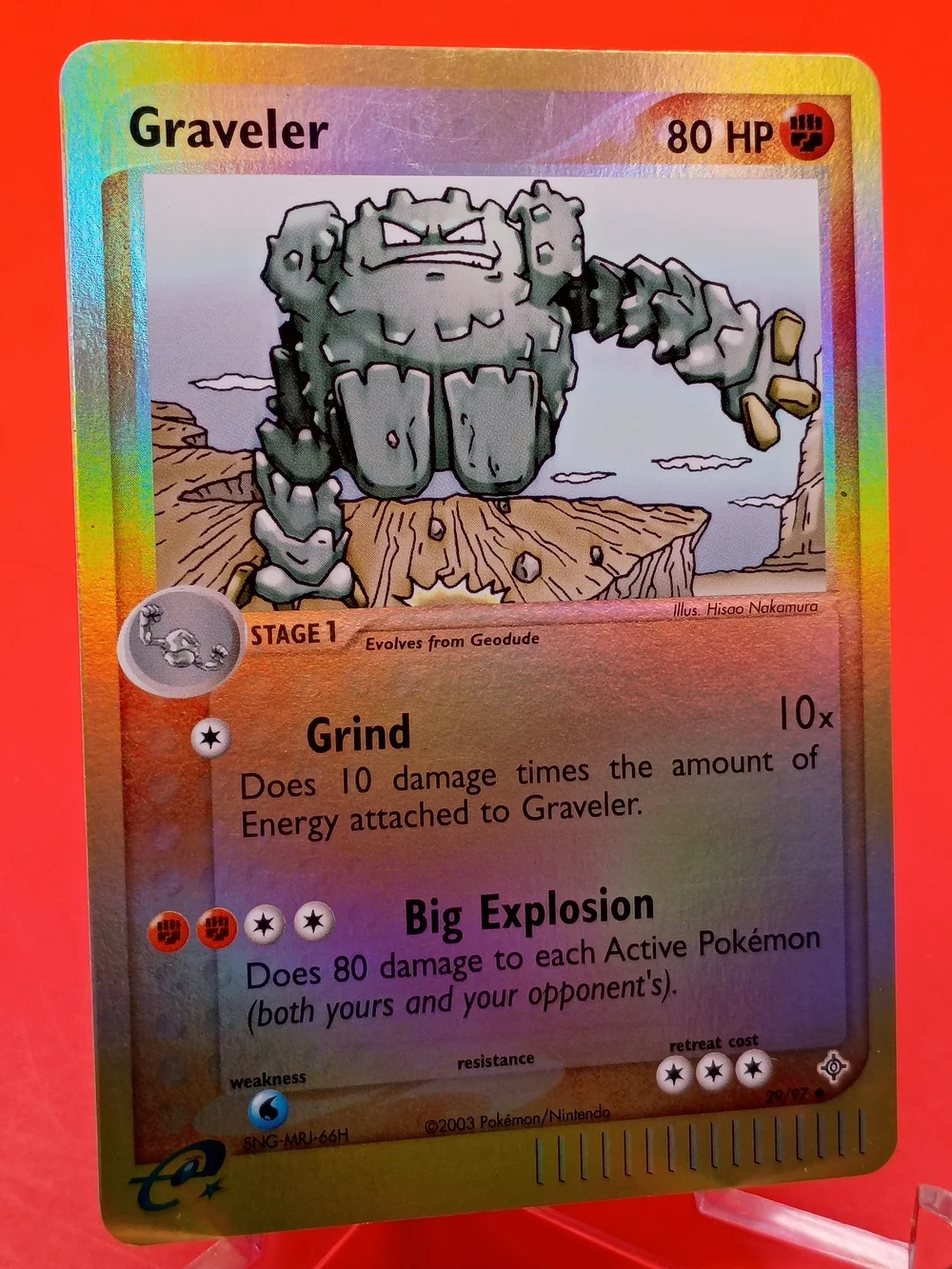 Graveler Reverse Holo 29/97 EX Dragon E-Reader Series Near Mint Pokémon TCG